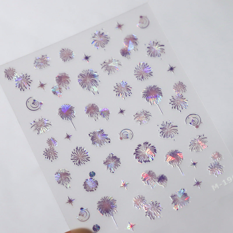 Tensor Nail Sticker Embossed Fireworks Sticker Decals - Nail MAD