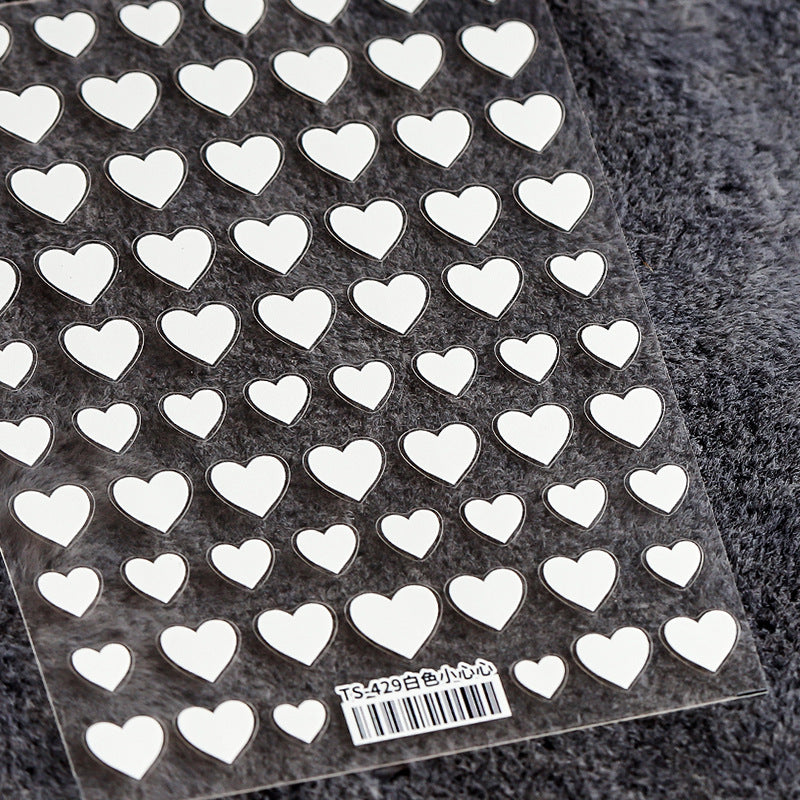 Tensor Nail Art Stickers Love Heart Stars Embossed Sticker Decals - Nail MAD