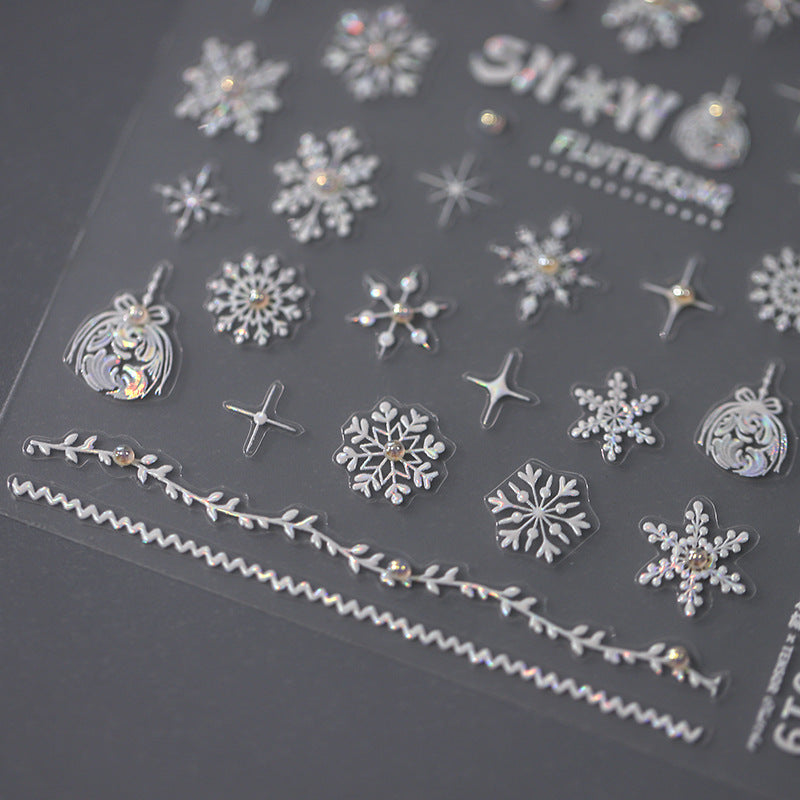 Tensor Nail Sticker Snowflake with Beads TL019 - Nail MAD
