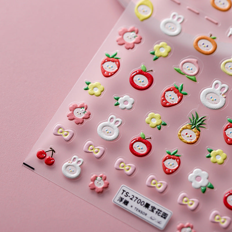 NailMAD Nail Art Stickers Adhesive Slider Embossed Cartoon Fruit Sticker Decals TS2699 - Nail MAD