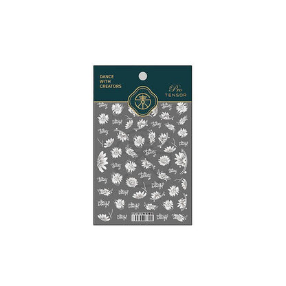 Tensor Nail Art Stickers White Daisy Sticker Decals - Nail MAD
