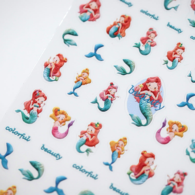 Tensor Nail Art Stickers Embossed Mermaid Sticker Decals TS3104 - Nail MAD