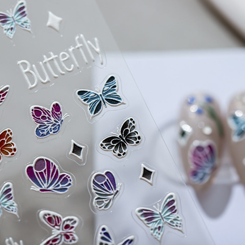 Tensor Nail Art Stickers Butterfly Embossed Sticker Decals TS1569 - Nail MAD