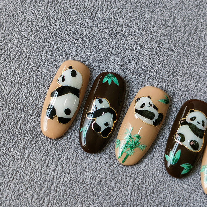 Tensor Nail Art Stickers Embossed Panda Sticker Decals MN242 - Nail MAD