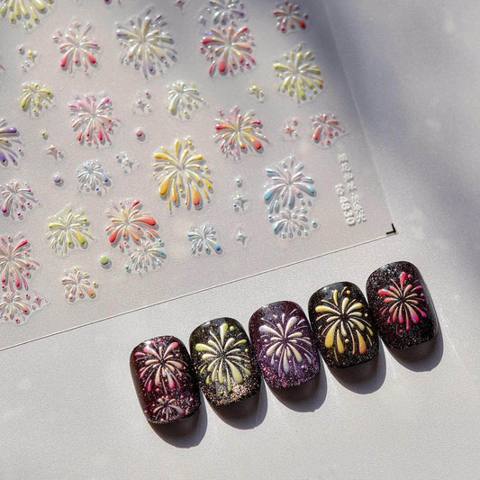 Colorful Fireworks Nail Art Stickers New Year Adhesive Sticker Decals to4804 - Nail MAD