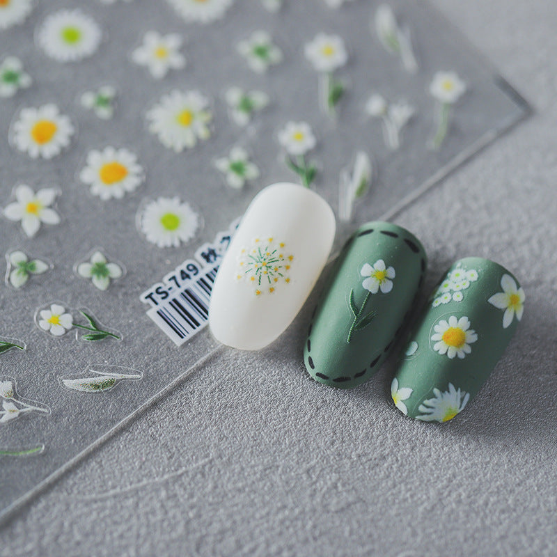 Tensor Nail Sticker Daisy Flower 3D Adhesive Decals TS749 - Nail MAD