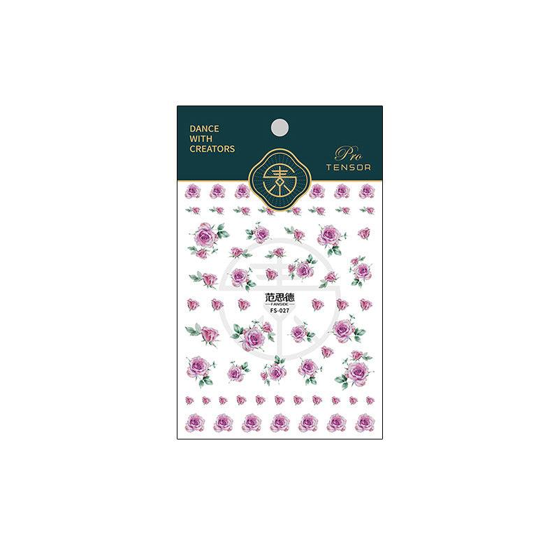 Tensor Nail Art Stickers Rose Flowers Sticker Decals - Nail MAD