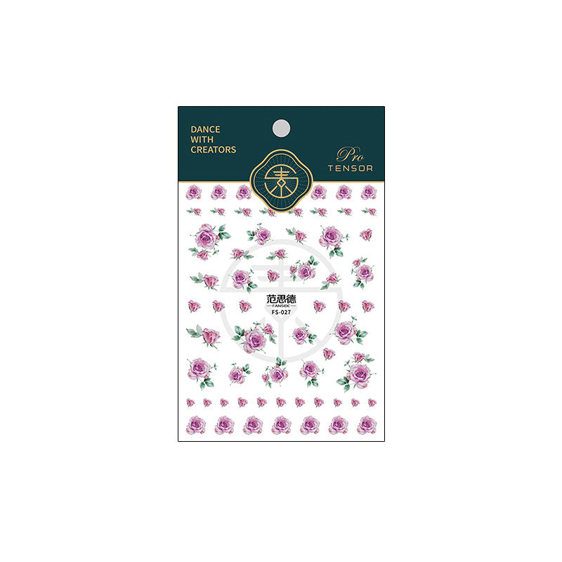 Tensor Nail Art Stickers Rose Flowers Sticker Decals - Nail MAD