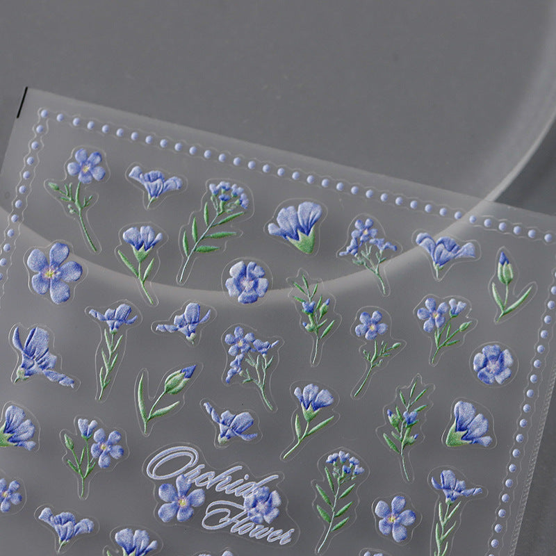 Tensor Nail Art Stickers Embossed Lavender Flowers Sticker Decals TS2781 - Nail MAD