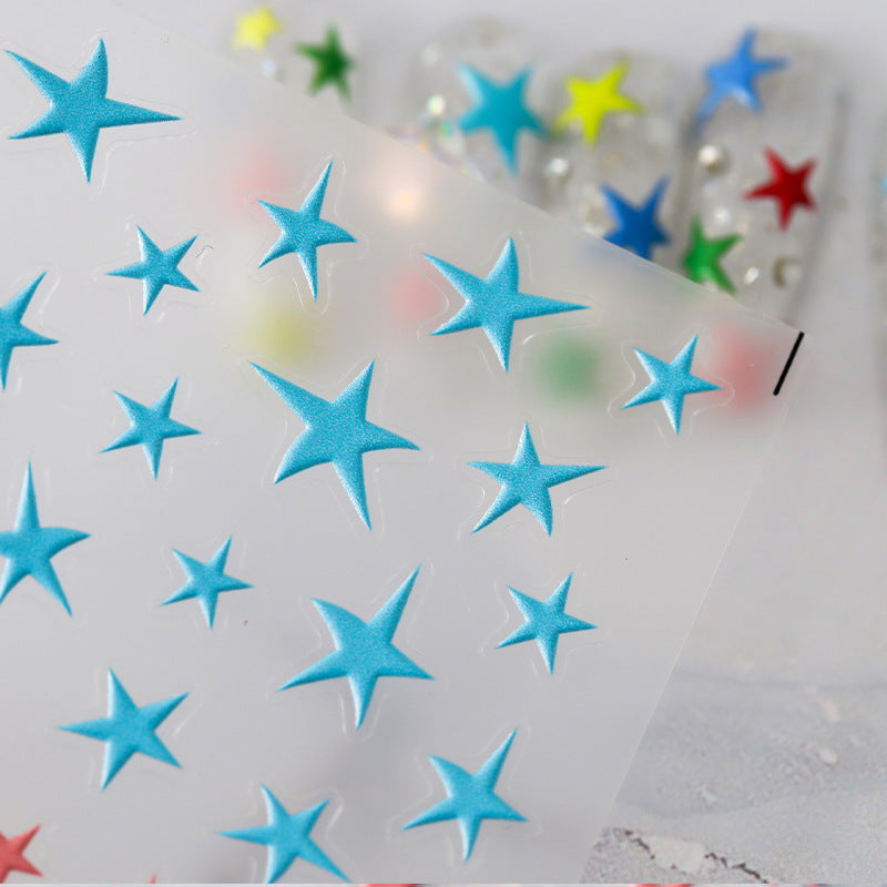 Tensor Nail Art Stickers Multicolored Stars Sticker Decals - Nail MAD