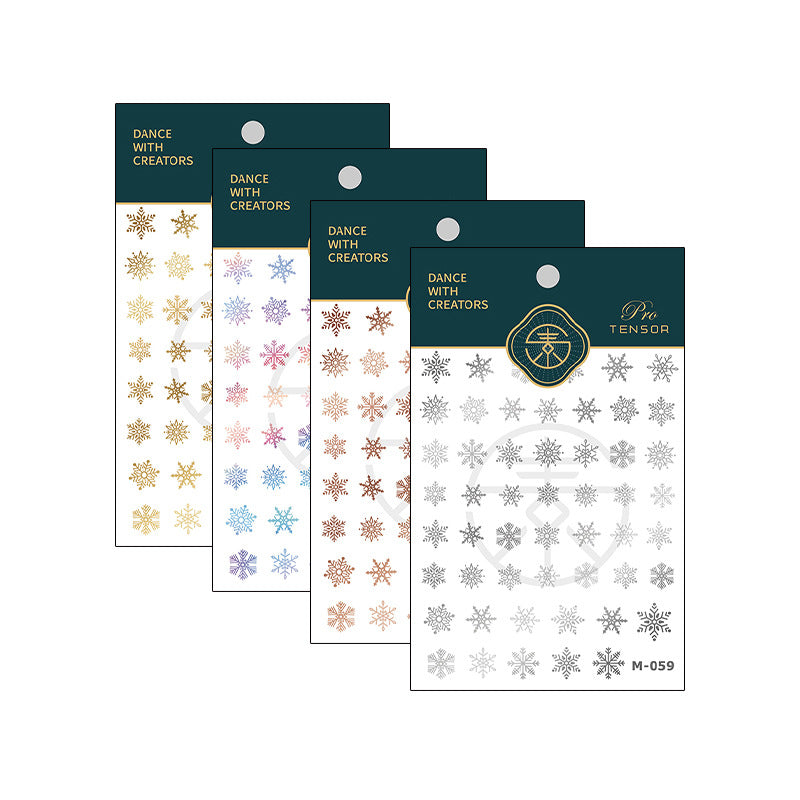 Tensor Nail Art Stickers Gold Snowflake Sticker Decals M059 - Nail MAD