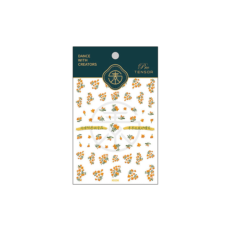 Tensor Nail Stickers Embossed Flowers KX256 - Nail MAD