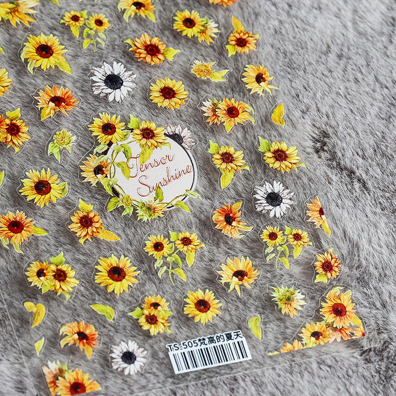 Tensor Nail Art Stickers Sunflower Sticker Decals - Nail MAD