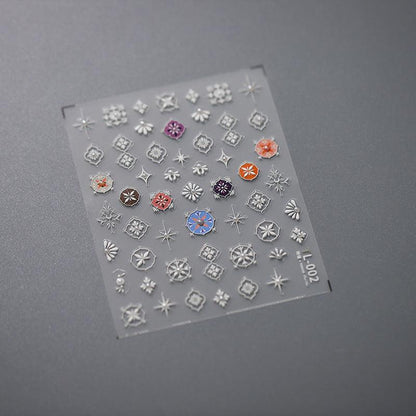 NailMAD Nail Art Stickers Adhesive Slider White Embossed Sticker Decals TL002 - Nail MAD