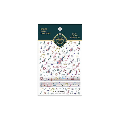 Tensor Nail Art Stickers Embossed Musical Notes Sticker Decals TS1651 - Nail MAD