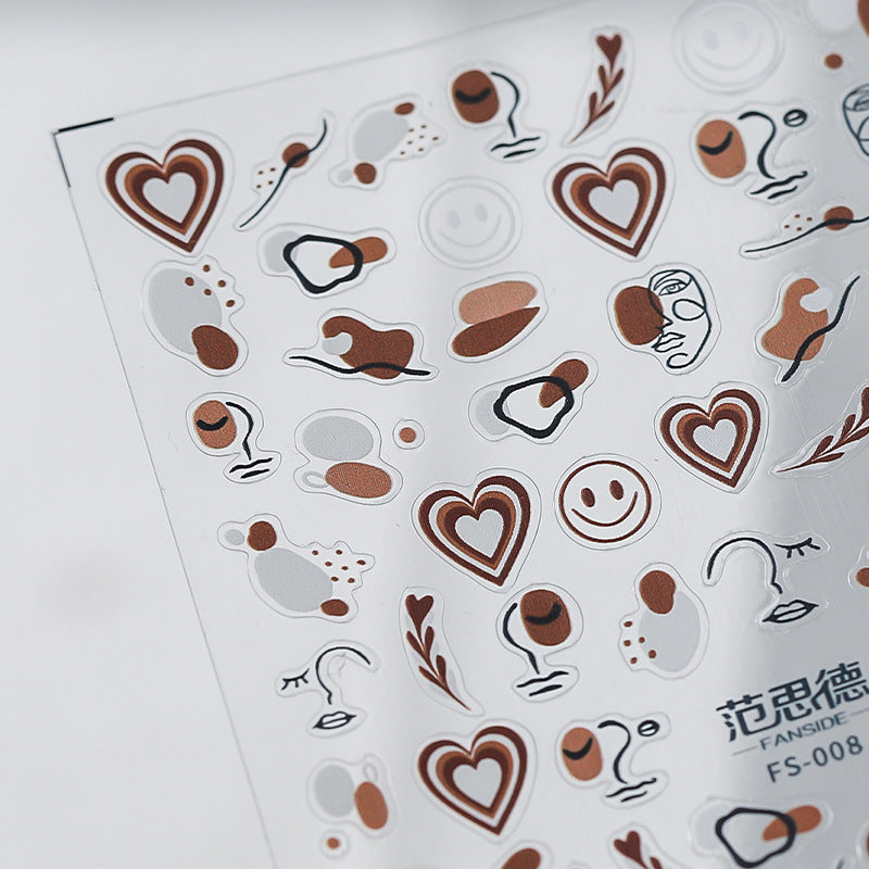 Tensor Nail Sticker Heart Marble 3D Sticker Decals FS008 - Nail MAD