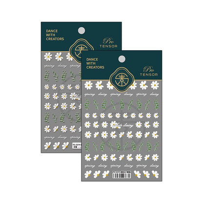 Tensor Nail Art Stickers Embossed Daisy Flower Sticker Decals TS2373 - Nail MAD