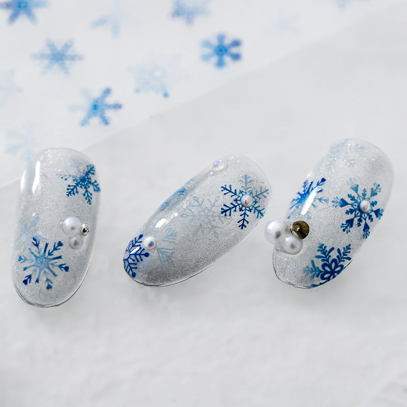 Tensor Nail Art Stickers Snowflake Embossed Sticker Decals - Nail MAD