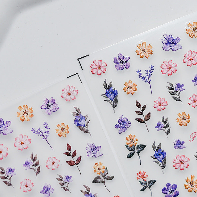 Tensor Nail Art Stickers Embossed Lavender Flower Sticker Decals TS2512 - Nail MAD