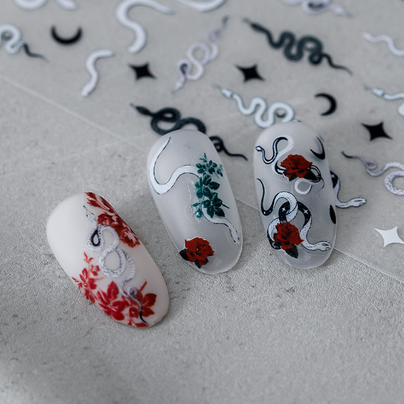 Tensor Nail Art Sticker Snake Flower 3D Sticker Decals TS1012 - Nail MAD