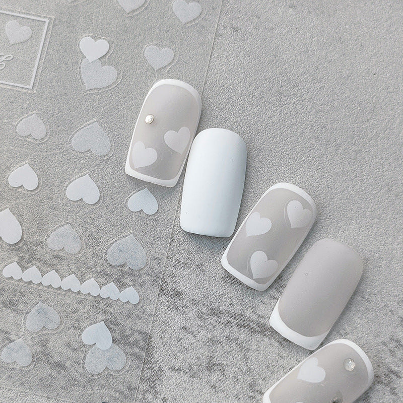 Tensor Nail Art Stickers Embossed Gradient Love Heart Sticker Decals - Nail MAD