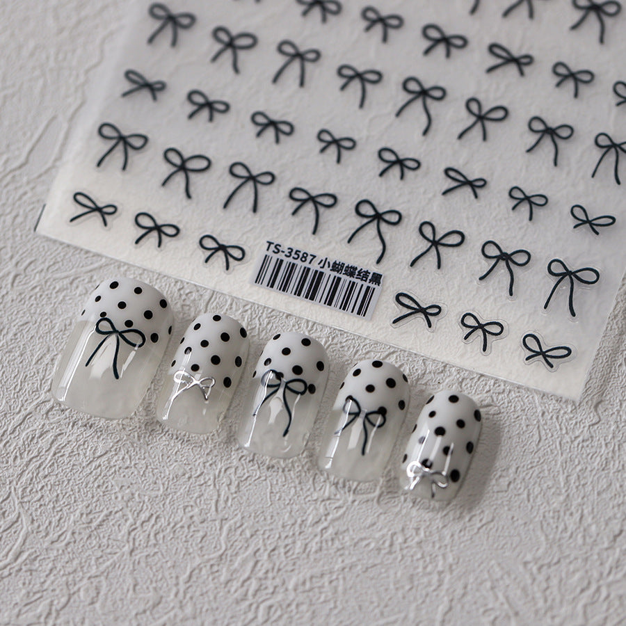 NailMAD Nail Art Stickers Adhesive Slider Embossed Metal Bowknot Sticker Decals TS3587 - Nail MAD
