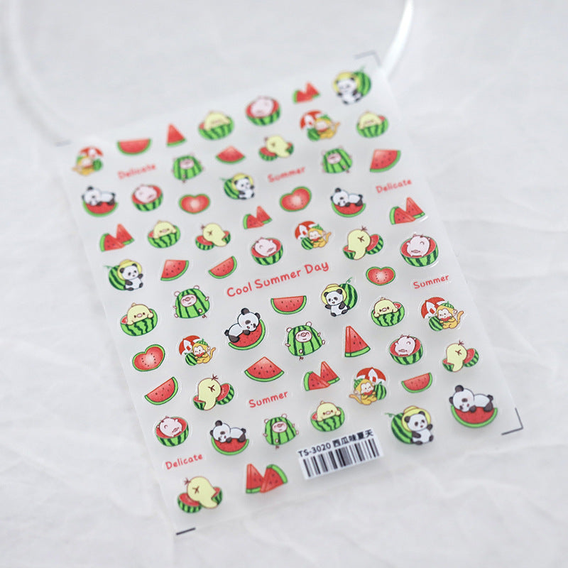 NailMAD Nail Art Stickers Adhesive Slider Summer Watermelon Fruit Sticker Decals - Nail MAD