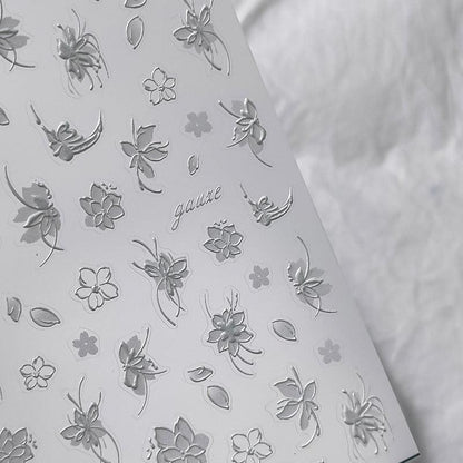NailMAD Nail Art Stickers Adhesive Slider Embossed Rose Flower Sticker Decals TS3457 - Nail MAD