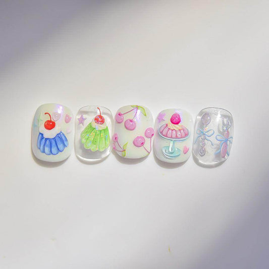 Jelly Pudding Cherry Nail Art Stickers Adhesive Embossed Sticker Decals to4328 - Nail MAD