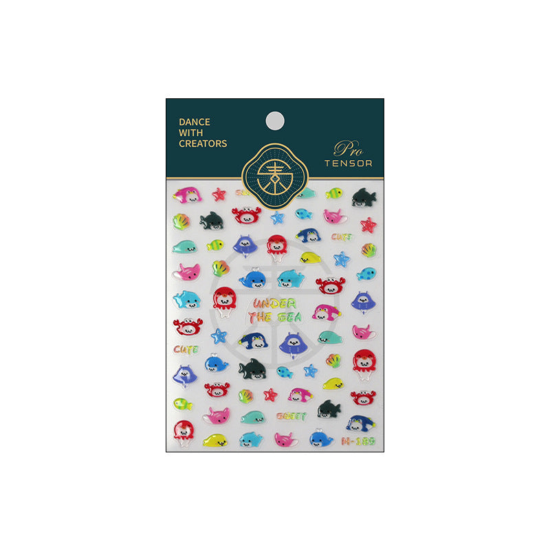 Tensor Nail Art Stickers Embossed Jellyfish Sticker Decals M189 - Nail MAD