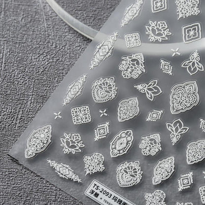 Tensor Nail Art Stickers White Totem Sticker Decals - Nail MAD