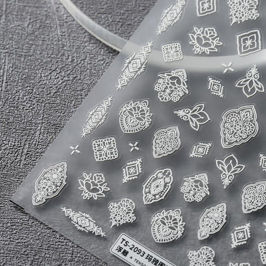 Tensor Nail Art Stickers White Totem Sticker Decals - Nail MAD
