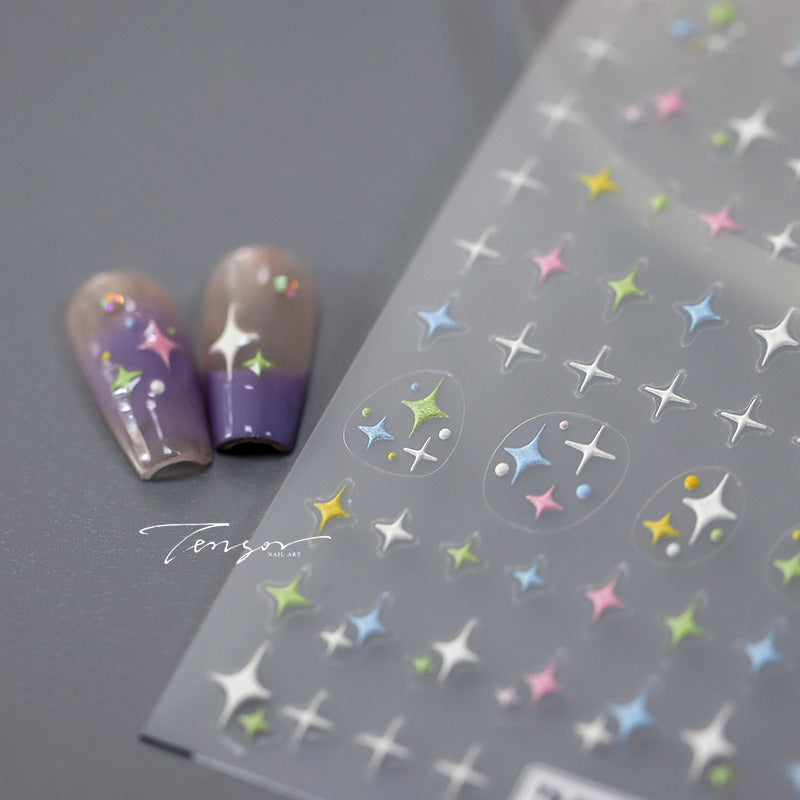 Tensor Nail Stickers Embossed Colorful Stars TS3310 - Nail MAD