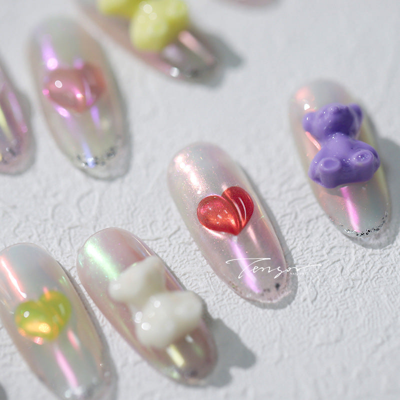 NailMAD Nail Art Stickers Adhesive Slider Candy Colors Love Heart Jelly Sticker Decals M152 - Nail MAD