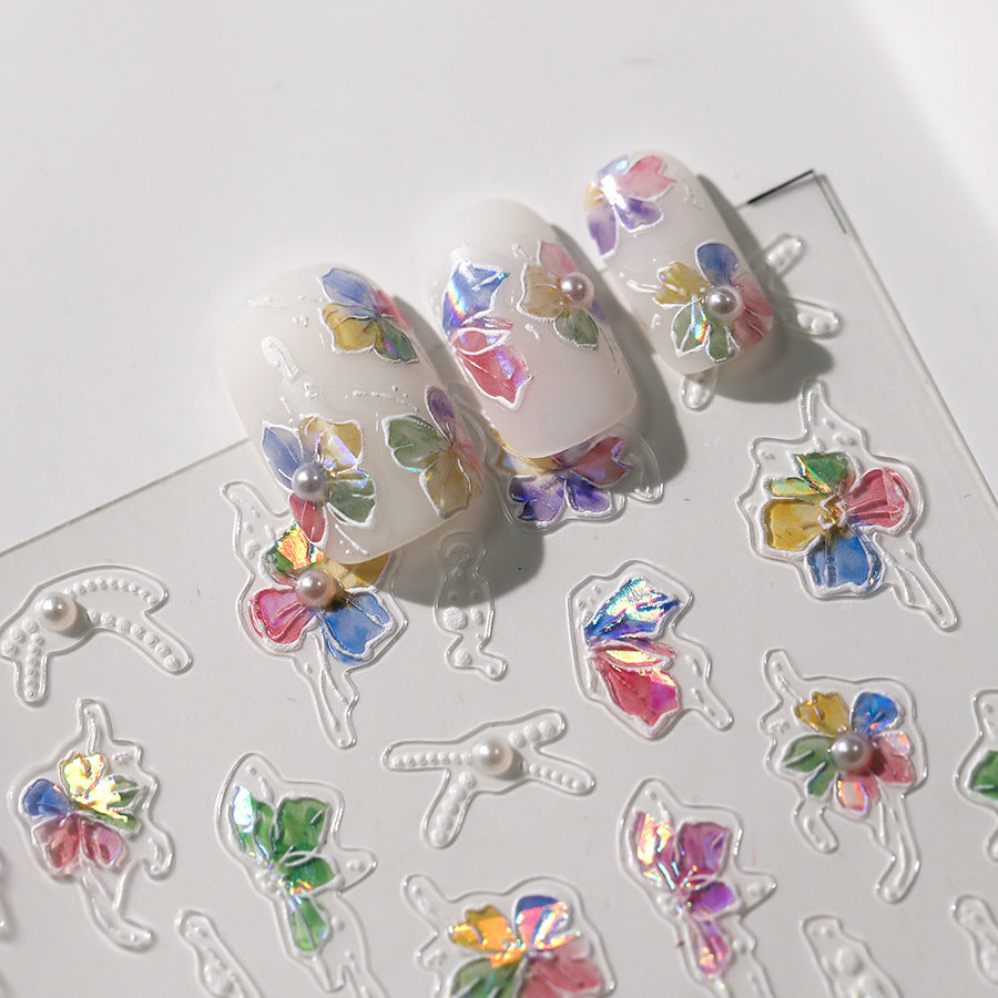 NailMAD Nail Art Stickers Adhesive Slider Shiny Four-Leaf Clover Sticker Decals TL152 - Nail MAD