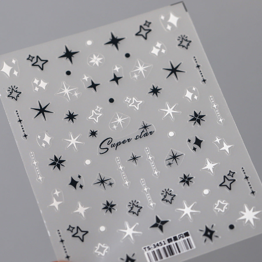 Tensor Nail Art Sticker Embossed Star Sticker TS3451 - Nail MAD
