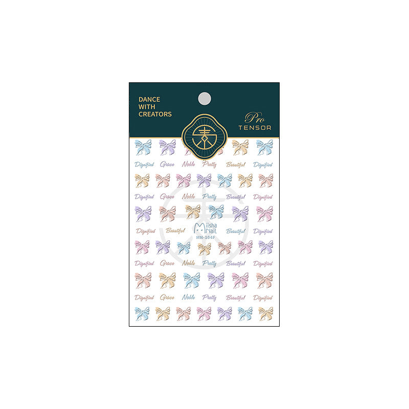 Tensor Nail Art Stickers Embossed Bowknot Sticker Decals - Nail MAD