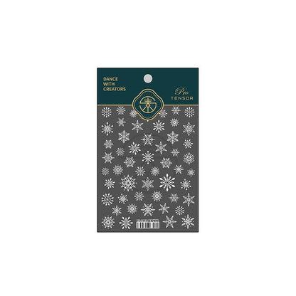 Tensor Nail Art Stickers White Snowflake Sticker Decals - Nail MAD