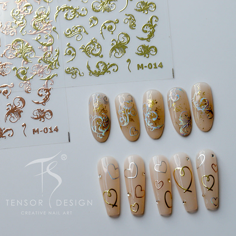 Tensor Nail Art Stickers Metal Colors Love Heart Sticker Decals - Nail MAD