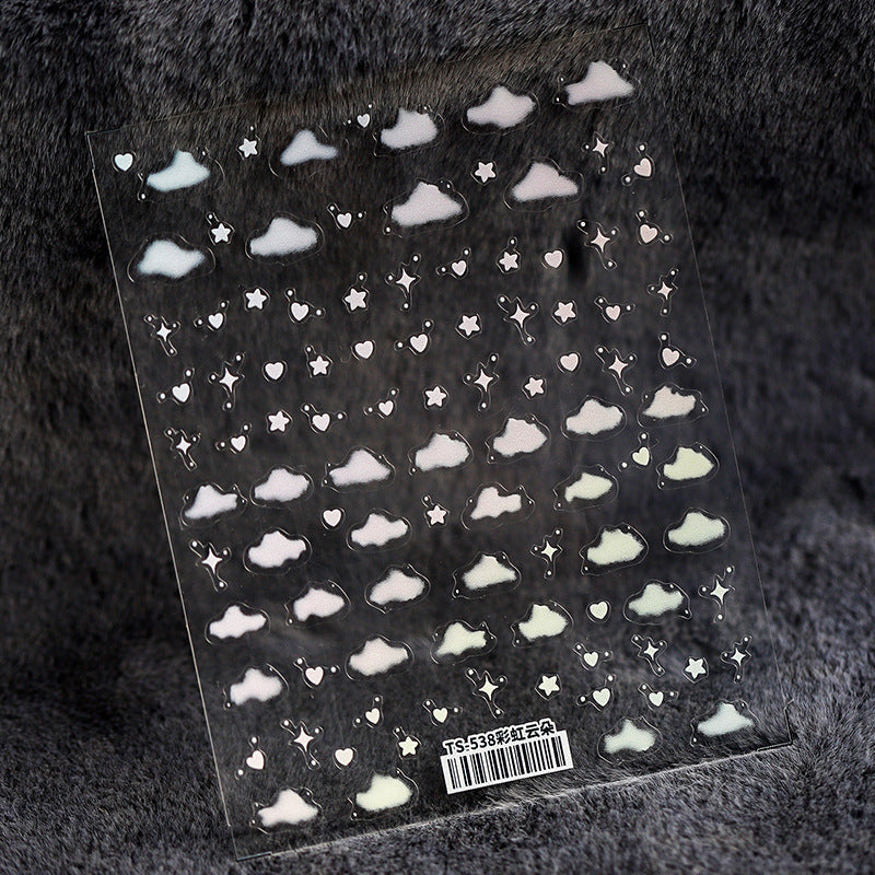 Tensor Nail Sticker White Cloud 3D Sticker Decals TS536 - Nail MAD