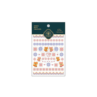 Tensor Nail Art Stickers Cute Fox Embossed Sticker Decals - Nail MAD