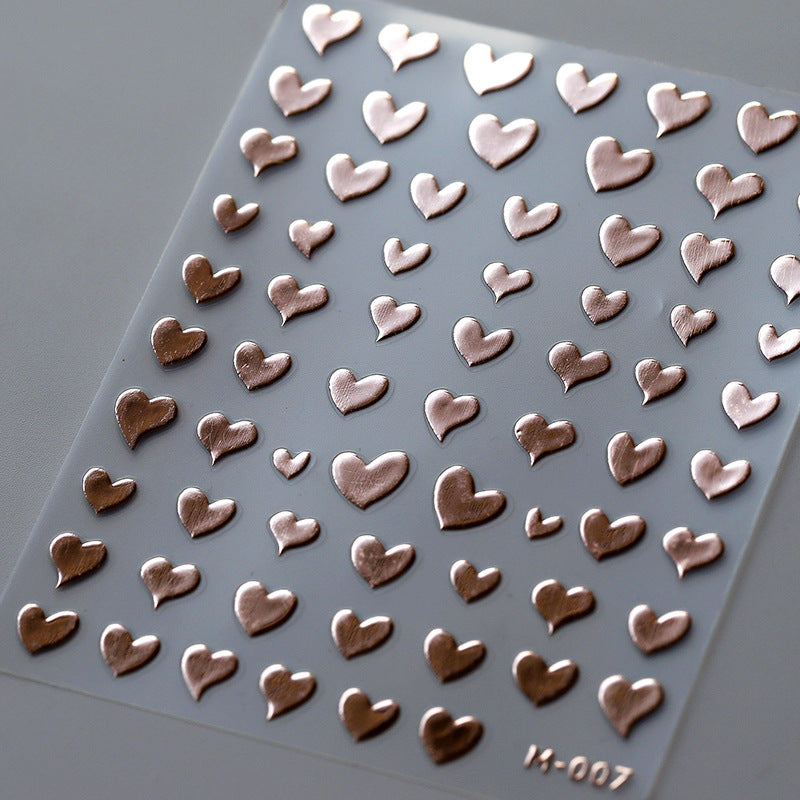 Tensor Nail Art Stickers Metal Colors Love Heart Sticker Decals - Nail MAD