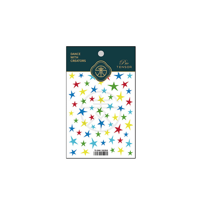 Tensor Nail Art Stickers Multicolored Stars Sticker Decals - Nail MAD