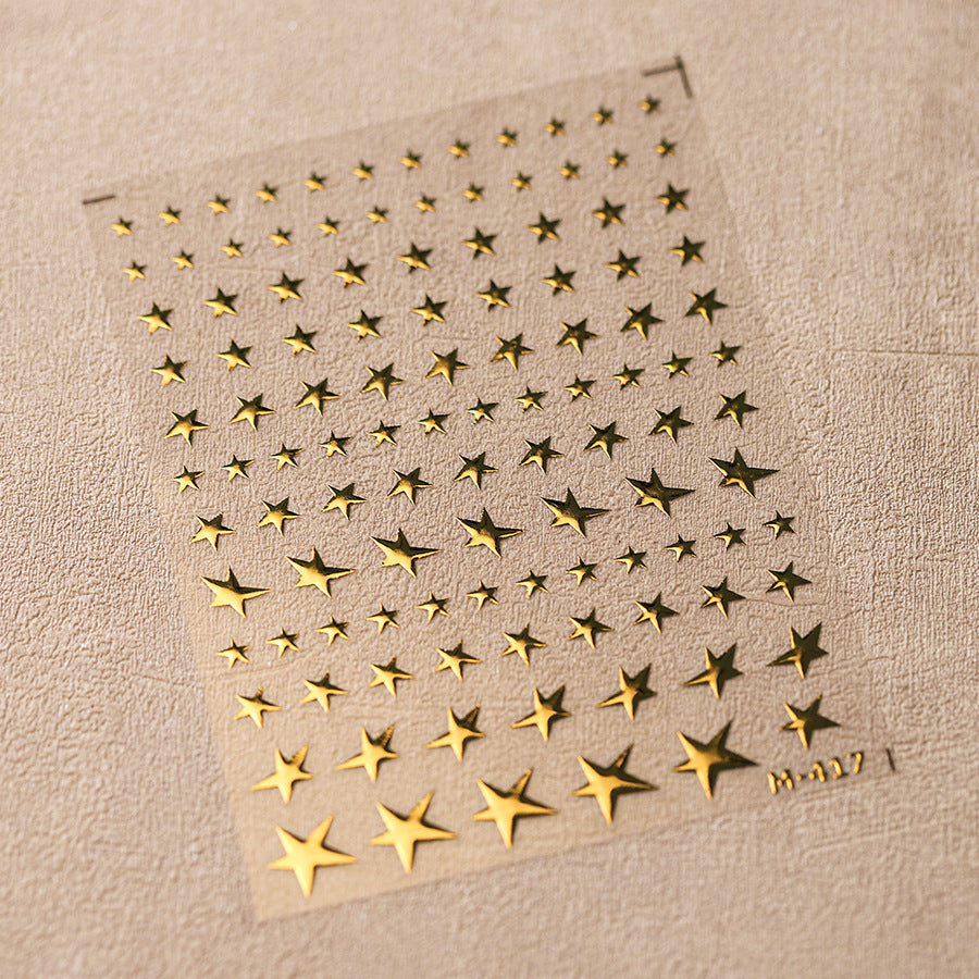 NailMAD Metal Star Nail Art Stickers Adhesive Gold Star Sticker Decals M417