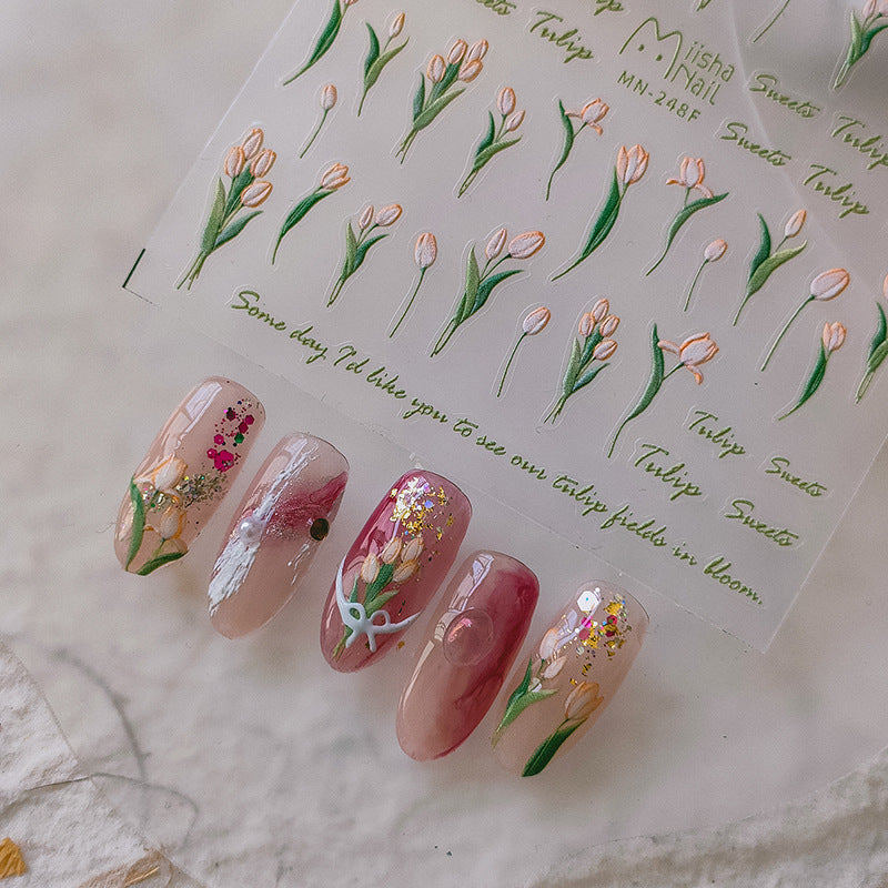 Tensor Nail Art Stickers Tulip Sticker Decals - Nail MAD