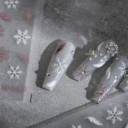 Tensor Nail Art Stickers Embossed Snowflake Sticker Decals TS1954 - Nail MAD