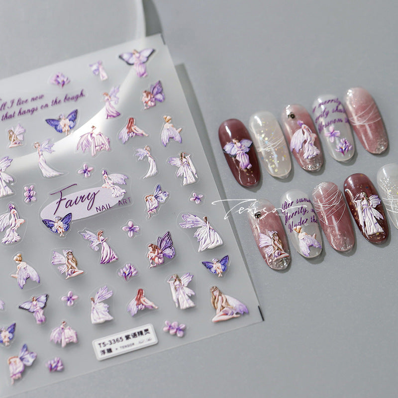 NailMAD Nail Art Stickers Adhesive Slider Fancy Fairy Embossed Sticker Decals - Nail MAD