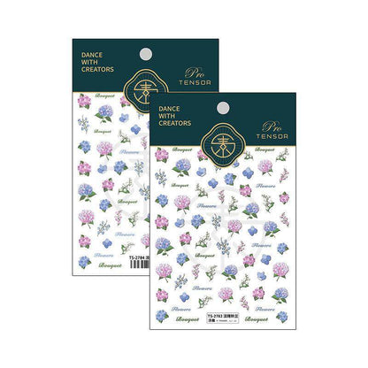 Hydrangeas Flower Nail Art Stickers Adhesive Slider Lily Of The Valley Flower Sticker Decals - Nail MAD