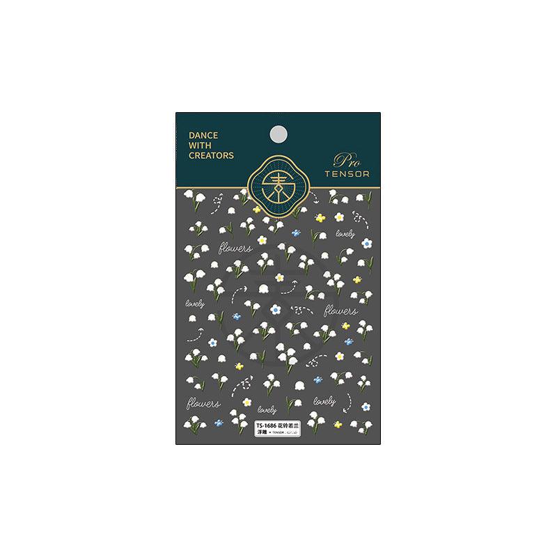 Tensor Nail Art Stickers Convallaria Majalis Embossed Sticker Decals - Nail MAD