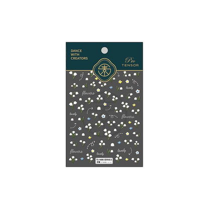 Tensor Nail Art Stickers Convallaria Majalis Embossed Sticker Decals - Nail MAD